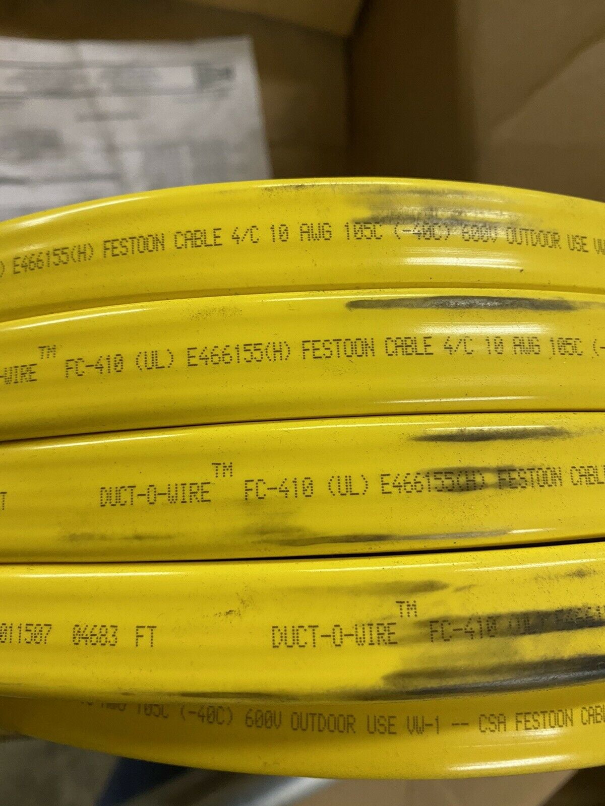 NEW DUCT O WIRE FLAT FESTOON CABLE FC 410 100FT. (UL)