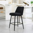 thumbnail image 2 of MAYEERTY Counter Height Swivel Bar Stools Set of 2 360° Swivel Upholstered 25.6 Seat Height Linen Cloth Black Linen Kitchen Island Pub, 2 of 6
