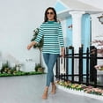 thumbnail image 7 of 3/4 Sleeve T Shirts for Women Mock Neck Womens Blouses Breathable Slim Fit Striped Soft Fabric Womens Summer Tops Casual, 7 of 7