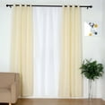 thumbnail image 2 of Efavormart Pack of 2 52"x108" Ivory Faux Linen Curtains, Semi Sheer Curtain Panels with Chrome Grommet for Living Room Home Decor Window Privacy Linen Textured Drapes, 2 of 5