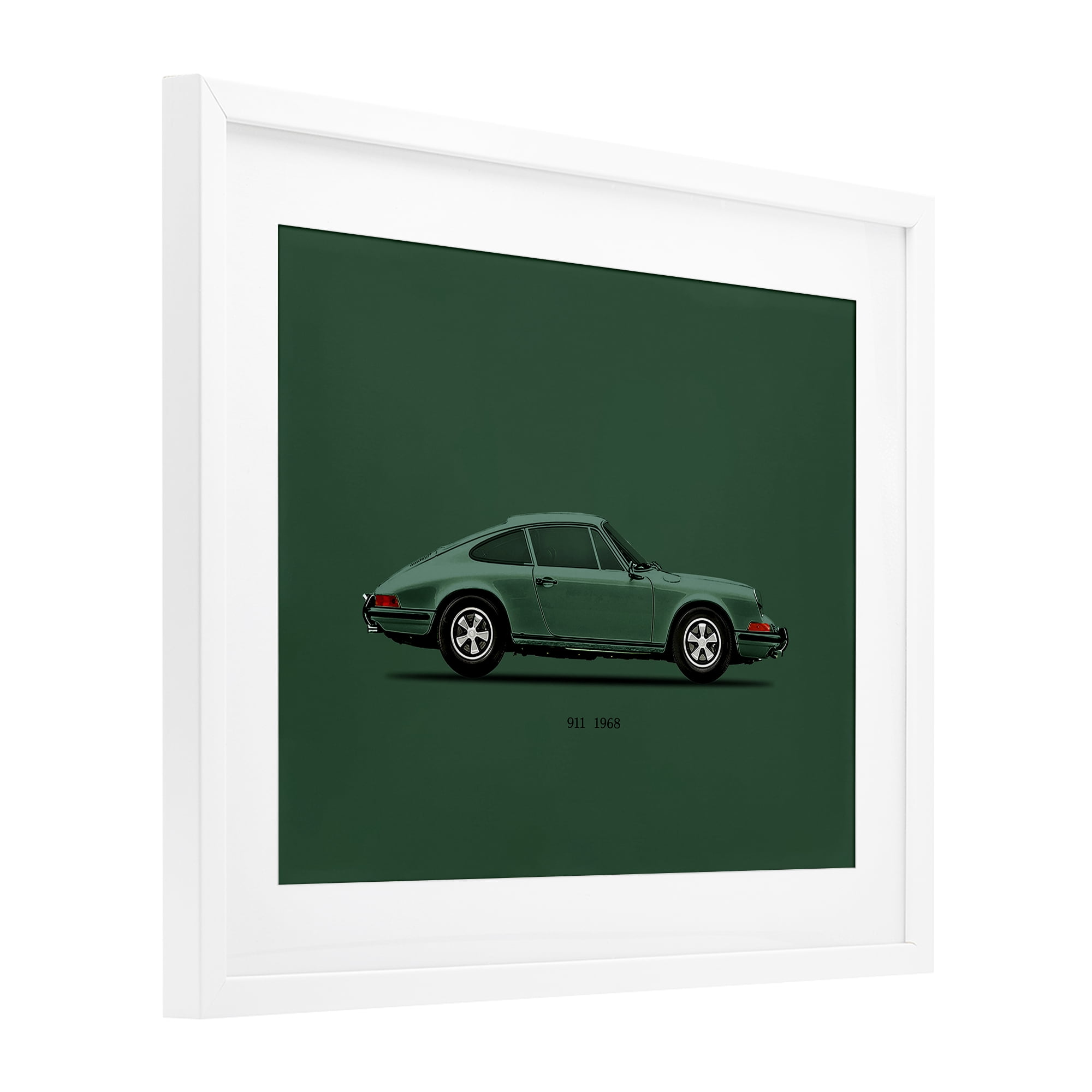 Stupell Industries Green Toned Classic Car White Framed Print Under Glass, design by Mark Rogan