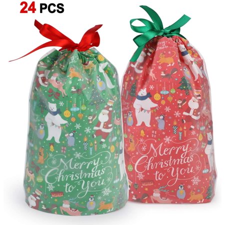Cottageblog: christmas gift bags 24Count Christmas Party Bags, Christmas Drawstring Gift Bags, Christmas