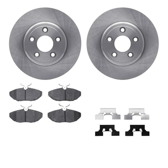Dynamic Friction Company Rear Brake Rotors with 5000 Euro Ceramic Brake Pads includes Hardware 6612-54023
