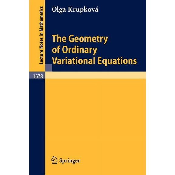 Lecture Notes in Mathematics The Geometry of Ordinary Variational Equations, Book 1678, (Paperback)