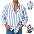 thumbnail image 4 of Camisa de manga larga para hombre NikouMX con estampado de rayas, 4 of 6