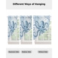 thumbnail image 4 of Blue Octopus Swag Valances for Windows, Summer Watercolor Ocean Coral Rod Pocket Sheer Valances for Small Windows, Swag Toppers Light Filtering for Kitchen Living Room 2 Panels 36''x36'', 4 of 6