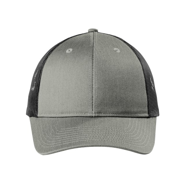 Top Headwear Low-Profile Snapback Trucker Cap - Heather Grey/Black
