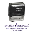 thumbnail image 1 of Printtoo Personalized Violet Self Inking Getting Married Wedding Favor Stamp Custom Rubber Stamper-58 x 22 mm, 1 of 6