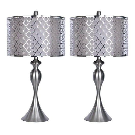Grandview Gallery 26.5 Inch Tall Modern Table Lamps, Quatrefoil (Set of 2)