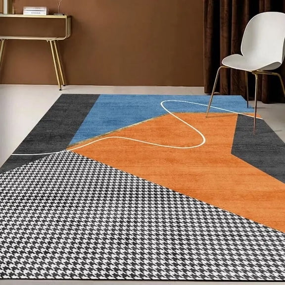 Large Rug Light Luxury Modern Art Orange Carpet for Living Room Abstract Home Decoration Large Area Rugs Bedrom Decor Beside Floor Mat