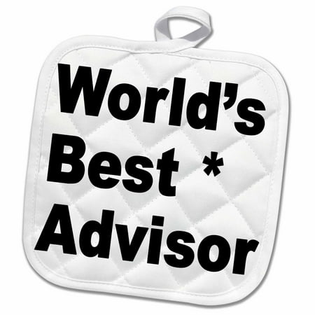 

3dRose Worlds best advisor. Black. - Pot Holder 8 by 8-inch