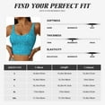 thumbnail image 5 of Goofa Blue Glitter Printed Sports Bras for Women, High Impact Running Bra Workout Crop Tank Tops Longline Sports Bra Push up-XX-Large, 5 of 9