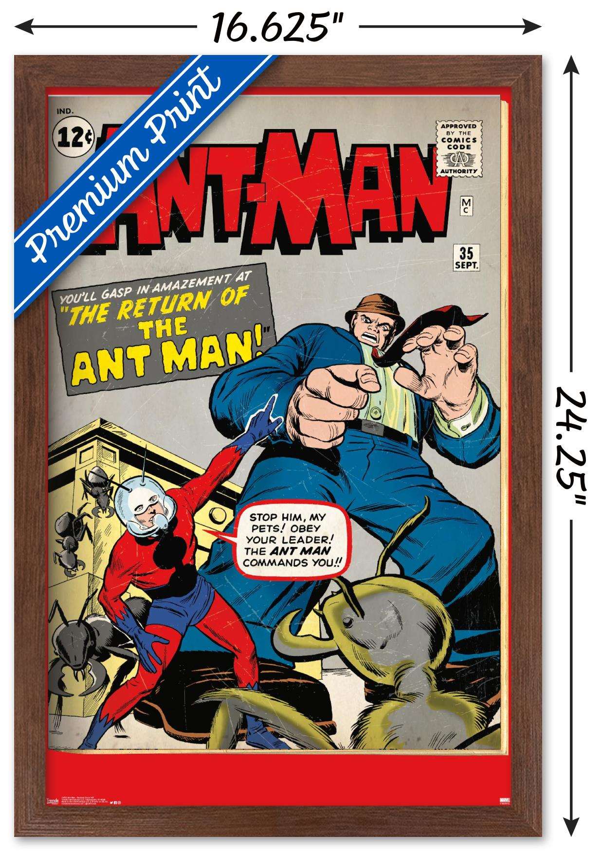 Marvel Comics - Ant-Man - ReVised Cover 27 Wall Poster, 14.725" x 22.375", Framed