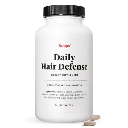 Keeps Daily Hair Supplement, 3 Month Supply - Promotes Healthy Hair - Saw Palmetto & Biotin