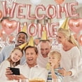 thumbnail image 3 of Welcome Home Decorations Rose Gold,Welcome Home Foil Balloon Banner with Rosegold Heart Balloons Pennant Flag Bunting for Housewarming Baby Shower Home Family Party Supplies, 3 of 6