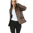 thumbnail image 2 of Boston Harbour Josie Brown Leather Jacket Women - Blazer Womens Leather Jacket, 2 of 7