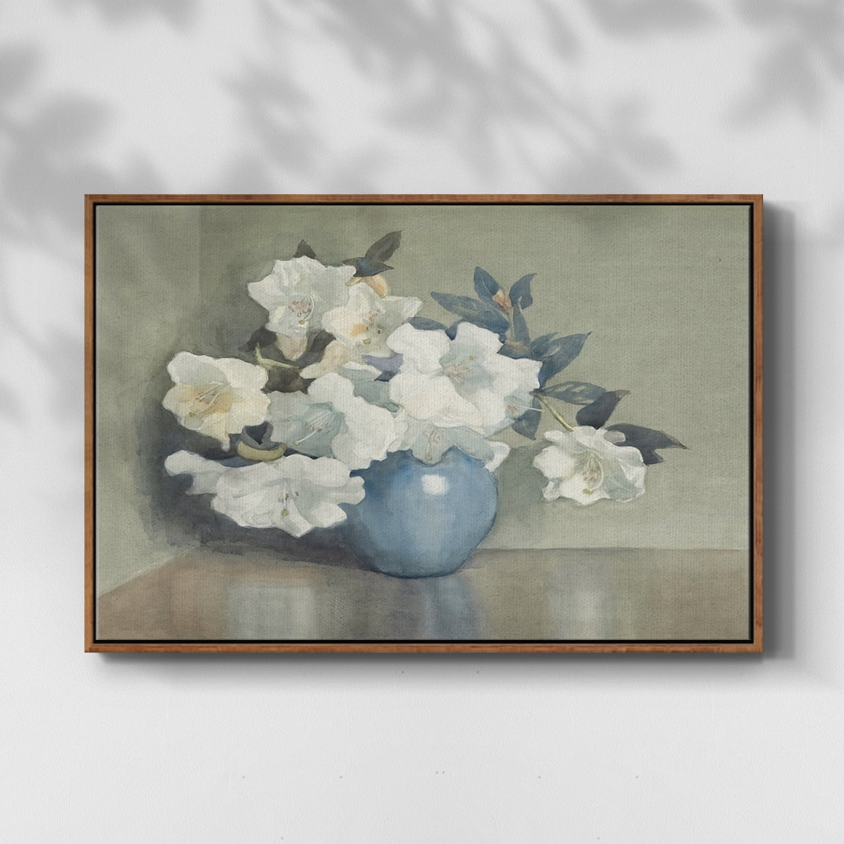Vintage Botanical Print-LXI By Wexford Home Framed in Walnut Wood Gallery Wrapped Canvas 17 in. x 25 in.