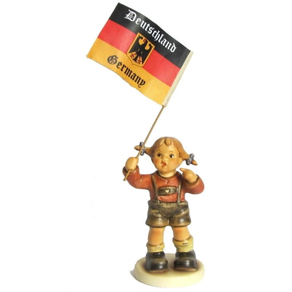 Hummel figurine patriotic spirit with nationalflag, original MI Hummel Collection, gift-boxed