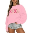 thumbnail image 4 of KimSoong Women Valentine's Day Sweatshirt Oversized XOXO Patch Love Heart Long Sleeve Tops Crew Neck Pullover, 4 of 6
