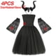 thumbnail image 3 of Disfraz de maléfica para Halloween para niñas, vestido de tutú negro de bautizo, Cosplay de demonio, Reina, bruja, ropa de fiesta de Carnaval, 3 of 5