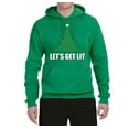 thumbnail image 2 of Lets Get Lit Xmas Tree Ugly Christmas Sweater Unisex Graphic Hoodie Sweatshirt, Kelly, 3XL, 2 of 3