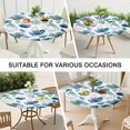 thumbnail image 7 of Pioneer Flower Floral Print Pattern Round Fitted Tablecloth with Elastic Edge,Dining Table Cover Waterproof,Outdoor Round Tablecloth for Camping,Dining,Indoor and Outdoor, 7 of 7