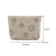 thumbnail image 1 of Estuche de cosméticos de pana con cara sonriente para mujer, neceser de viaje para maquillaje beige Sywqhk Para Estrenar, 1 of 5