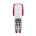 thumbnail image 3 of Family Matching Christmas Pajamas Sets Long Sleeve Santa Claus Print Tops + Plaid Pants or Long Sleeve Jumpsuit, 3 of 9