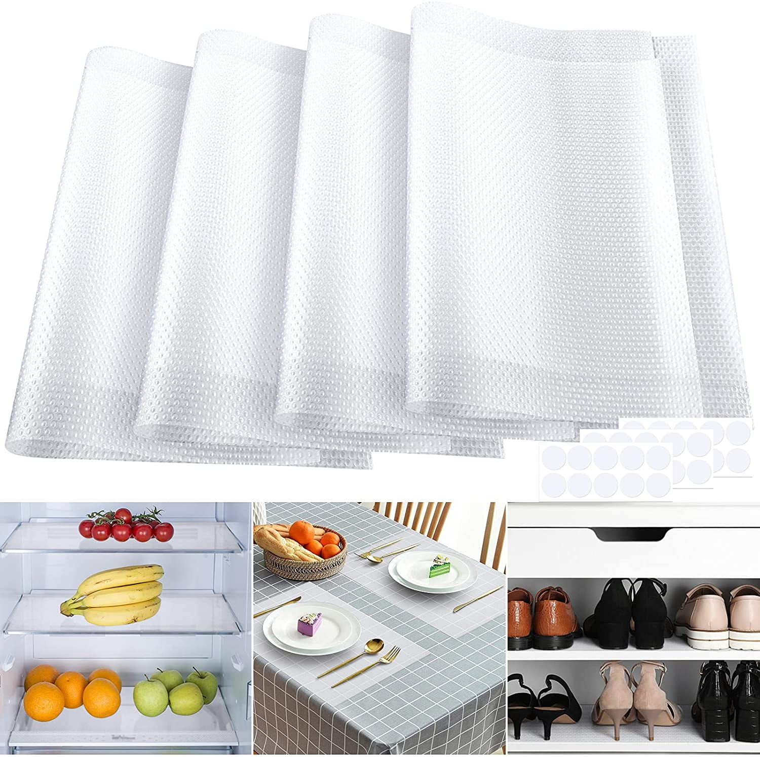8 Pack Refrigerator Liners, 17.7 x 12 Inch Fridge Liner Mats Washable