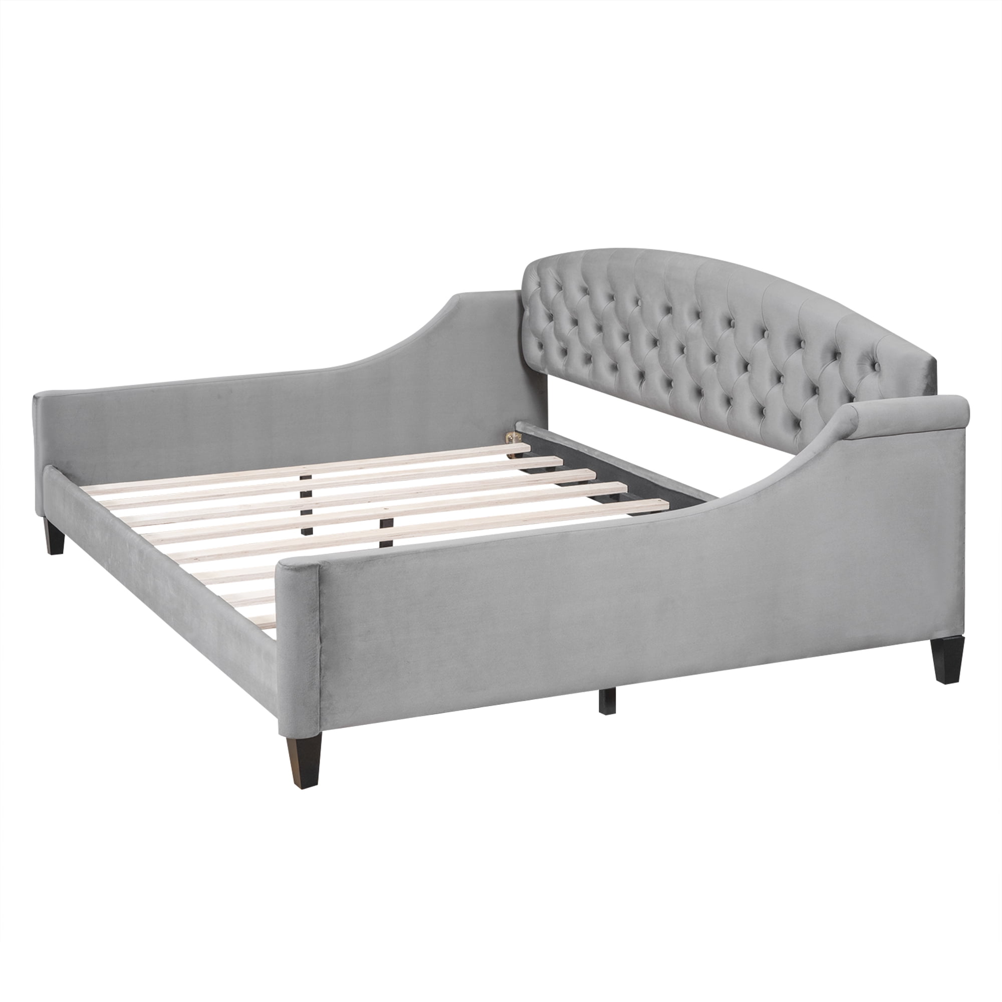 Euroco Upholstered Tufted Full Daybed, Gray