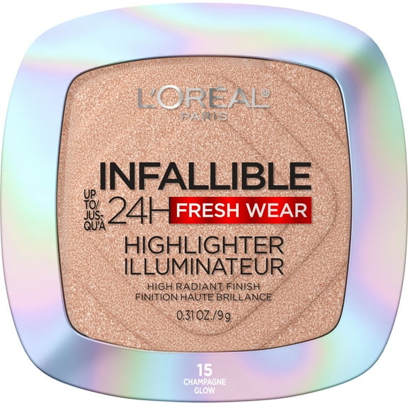 L'Oreal Paris Infallible Up To 24Hr Highlighter, Champagne Glow, 0.31 oz, Longwear Powder Formula