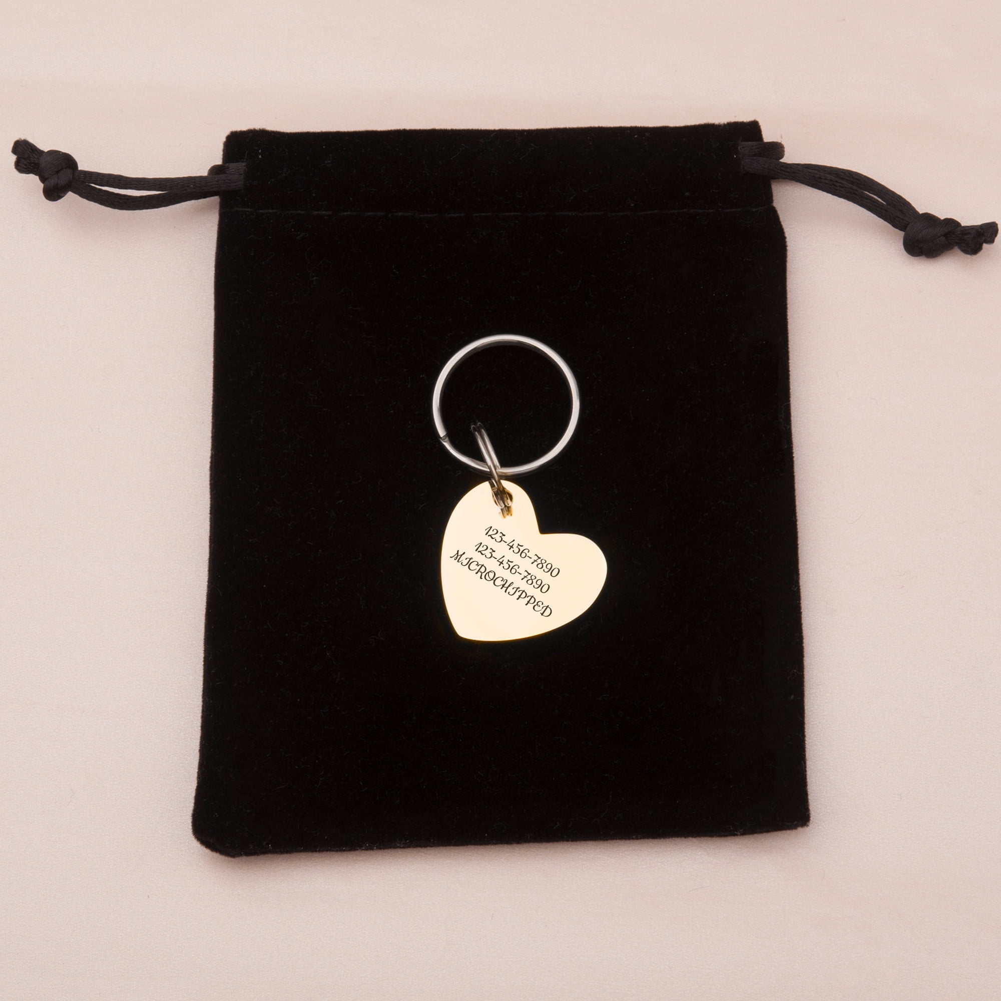 Anavia Stainless Steel & Metal Heart Cute Girl Engraved Dog ID Tag, Gold, M