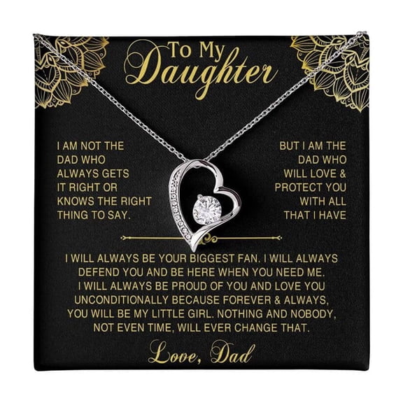 To My Daughter Necklace - Daughter From Mom And Dad, Pendant Necklaces, Birthday And Box 5 #1907, White Forever Love Necklace
