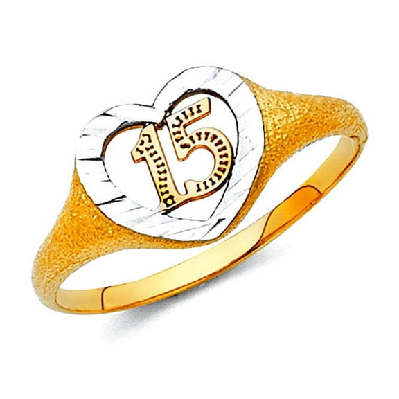 14k Gold Quinceanera Sweet 15 Years Ring Size 7 Ring for Women - 1.6 Grams