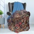 thumbnail image 4 of Tibetan Soft Flannel Fleece Throw Blanket, Old Houses at Larung Gar in Clear Sunny Day Travel Picture Sichuan China, Cozy Plush for Indoor and Outdoor Use, 70" x 90", Multicolor, by Ambesonne, 4 of 5