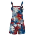 thumbnail image 4 of Edvintorg 4Th Of July Casual Rompers for Women Fashion Tie Knot Overall Shorts Loose Fit Bib Pants Shortalls Summer Sleeveless Suspender Short Jumpsuit with Pocket Plus Size Women's Clothing, 4 of 5