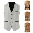 thumbnail image 3 of Mens Dress Suit Vest 4 Button V Neck Formal Business Comfortable Soft Costume, 3 of 8