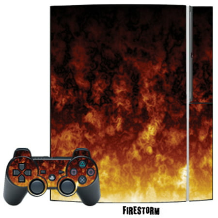 Mightyskins Protective Skin Decal Cover Sticker for Playstation 3 Console + two PS3 Controllers - Burning