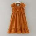 thumbnail image 2 of Sngxgn Girl Party Dress Long Sleeve A-Line Dresses(Orange,120), 2 of 4