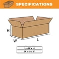 thumbnail image 3 of Flat Corrugated Boxes - 24 x 10 x 6", ECT-32, 25/Bundle, 3 of 5