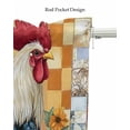 thumbnail image 5 of Retro Rooster Kitchen Valances for Windows Farmhouse Linen Window Valance Curtain for Living Room Window Treatment Farmhouse Sunflower Animals Plaid Valance Rod Pocket Topper Drape, 42 x 18 Inch, 5 of 6