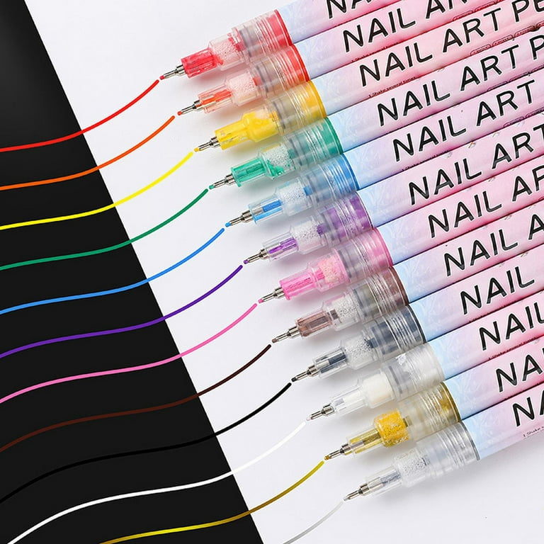 duhgbne nail pens set 12 colors acrylic paint pens fine tip nail