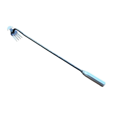 Weeding Artifact Uprooting Tool, Manganese Steel Forged Weeding Puller 4 Teethes Dual Purpose Weeder for Garden Farm Weeding Removal (Extended iron handle) 50cm