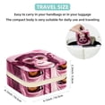 thumbnail image 5 of Pink Monkey Travel Portable Square Jewelry Box Earring Organizer Necklace Holder Bracelet Holder Display Case Decorative Box Jewelry, 5 of 6