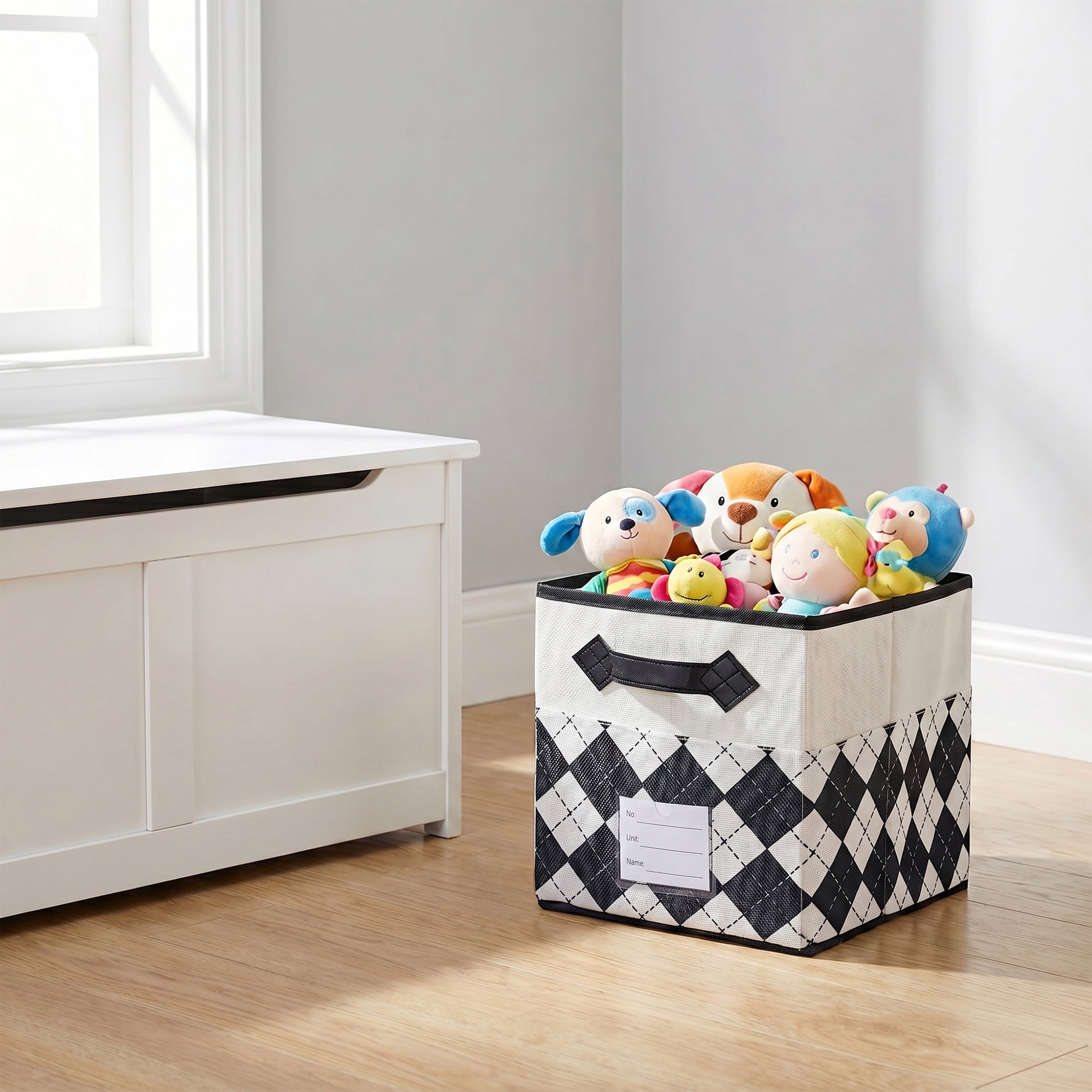 Unique Bargains Cube Collapsible Storage Basket for Organizing Clothes Books Light Black