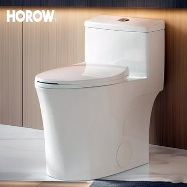 One Piece Toilet 10" Rough-in, Elongated Toilet with Comfortable Seat Height, ADA Chair Height 17.3", Dual Flush 0.8/1.28 GPF & MAP 1000g, Standard White Toilet Bowl