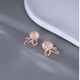 thumbnail image 4 of Solid 925 Sterling Silver Bow Clip On Earrings Ribbon for Women Bowknot Cuff Earrings Non Pierced Wrap Earrings, 4 of 11