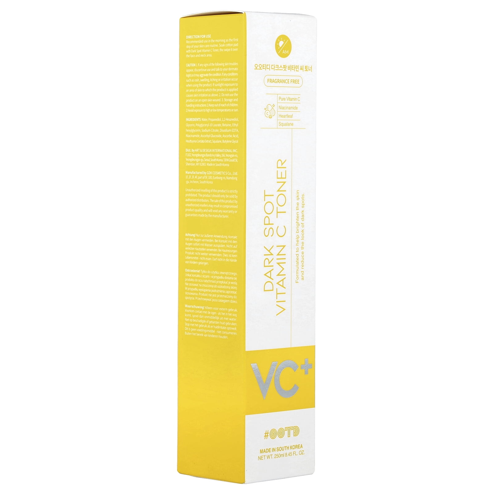 OOTD Beauty Vitamin C Brightening Face Toner for Even Skin Tone, 8.45 fl oz