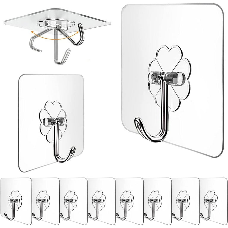 Adhesive Hooks for Hanging Heavy Duty,12 Pack Adhesive Wall Hooks
