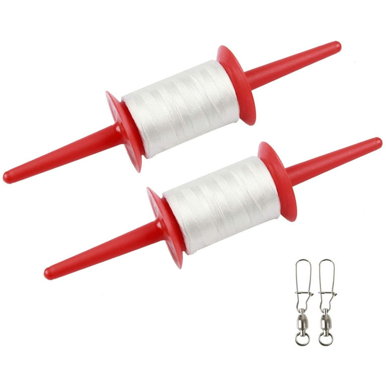 TureClos 150m Kite String and Roller Set White Kite Cord 27.5kg Bearing  Kite Cable Kite Line Kite Spool Red/Green for Outdoor Sports All Ages 